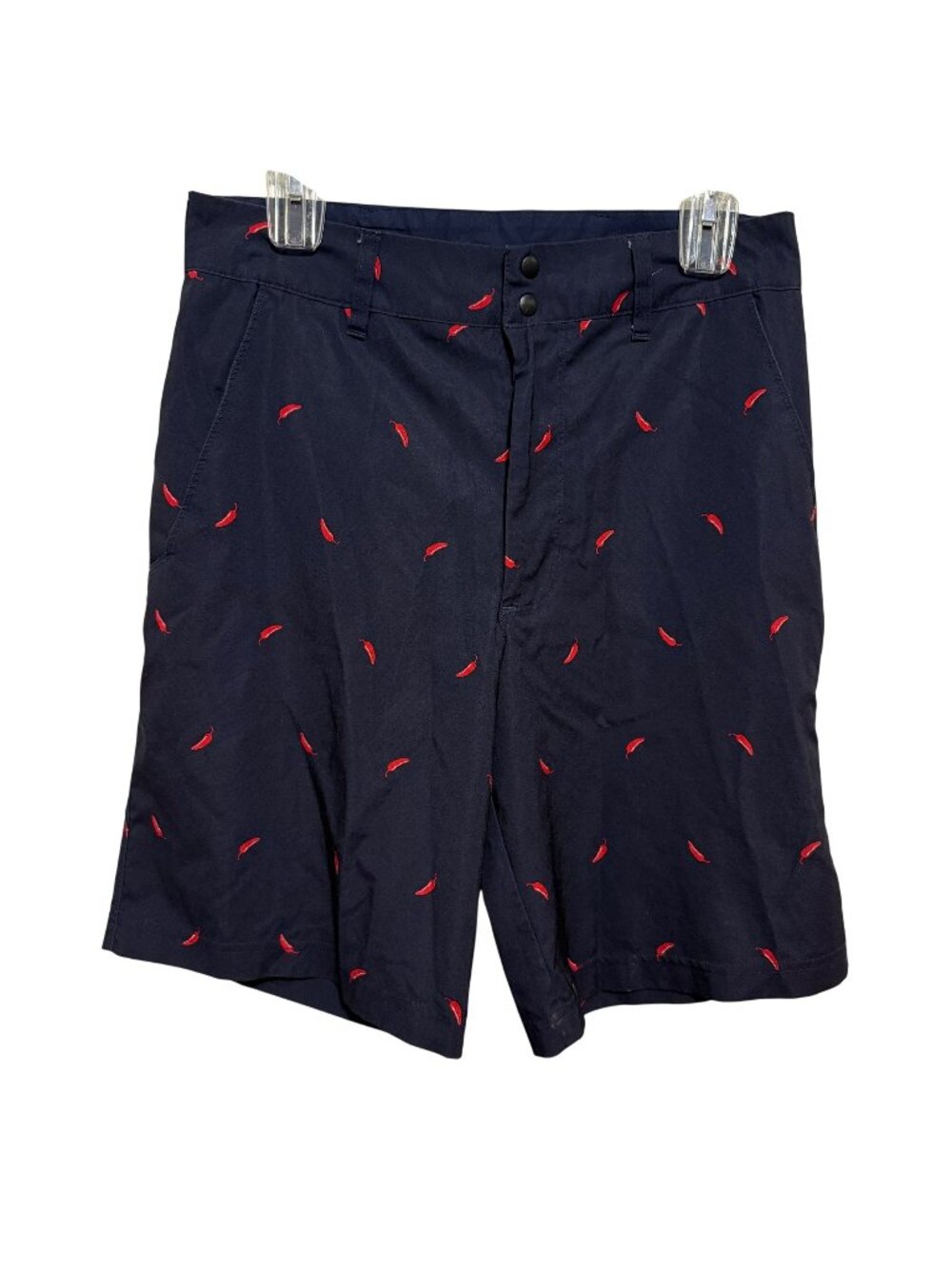 Champion Mens Navy Chilli Pepper Print Shorts 30W Polyester